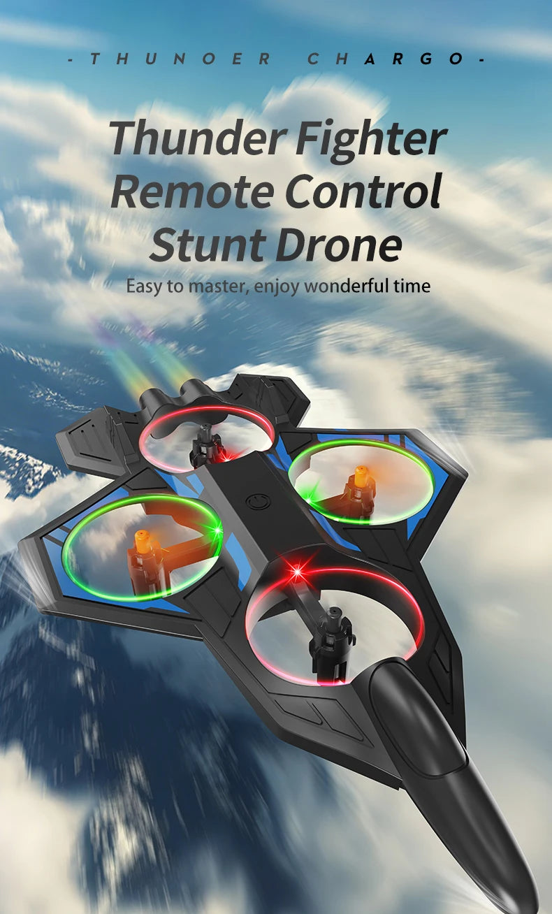 L101 RC Foam Airplane 2.4G RC Fighter Stunt Tumbling Helicopter with LED Colored Lights Airplane Model Toy