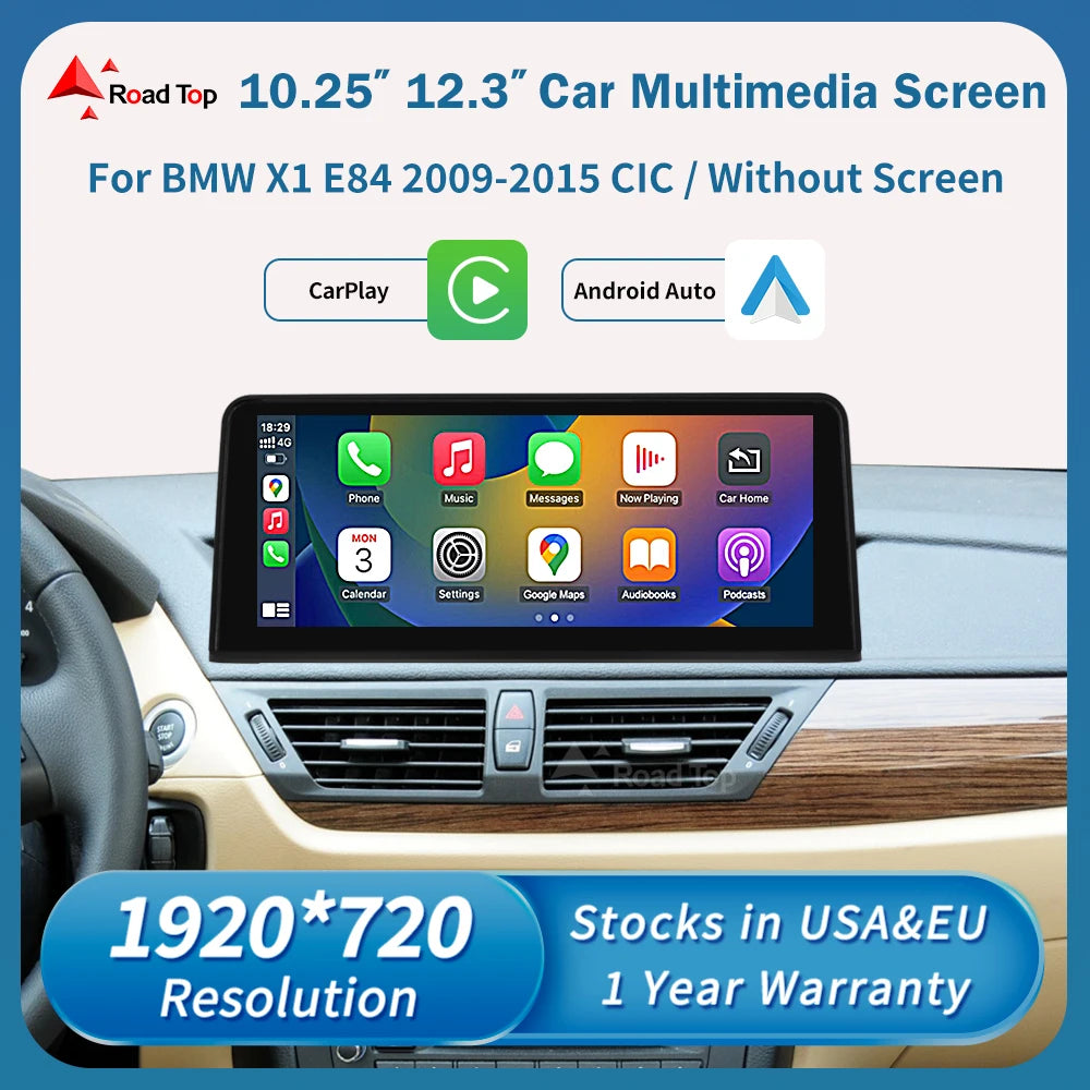 1920*720 Linux Touch Screen Wireless Carplay Android Auto Car Multimedia Player Display For BMW X1 E84 2009-2015 CIC