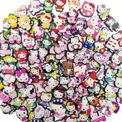Cartoon 30/50/100PCS MESUCA Sanrio Shoe Charms for Clogs Bubble Slides Sandals PVC Decor DIY Waterproof detachable For Gifts