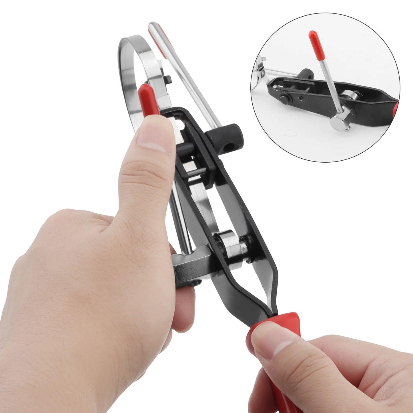 11pcs Adjustable Heavy Duty CV Boot Clamp Plier Car Banding Hand Tool Kit with 10 Crimp Bands Stainless Steel Crimping Plier