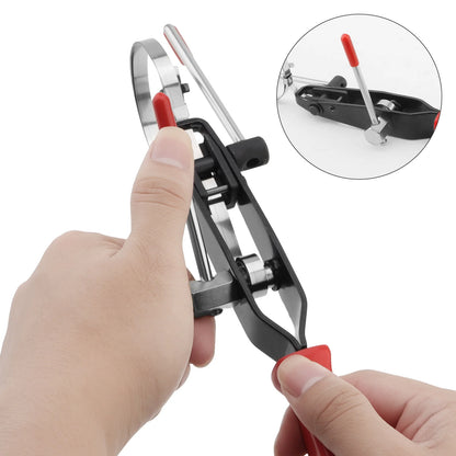11pcs Adjustable Heavy Duty CV Boot Clamp Plier Car Banding Hand Tool Kit with 10 Crimp Bands Stainless Steel Crimping Plier