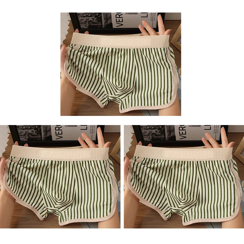 3pcs Pure Cotton Mens Boxer Briefs Males Strip Underwears Boy Comfortable Underpants Mans Breathable PantiesTeenage Boxer Shorts