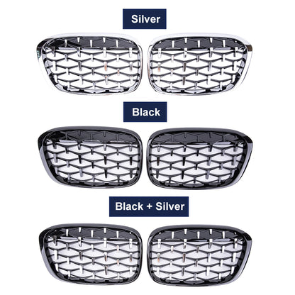 Front Kidney Car Diamond Racing Grilles For BMW X1 F48 F49 2016-2019 Meteor Style Parts AUTO Accessories