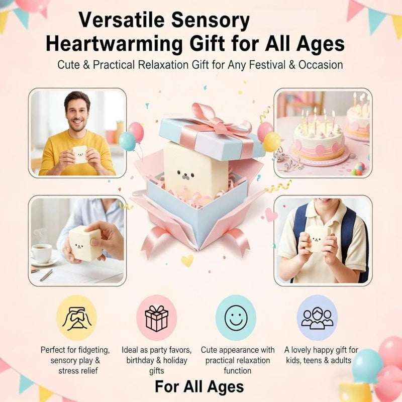 New Squishy Tofu Stress Balls Autism Sensory Toys Stress & Anxiety Relief Fidget Toys Dough Water Ball Gifts Bulk for Adults