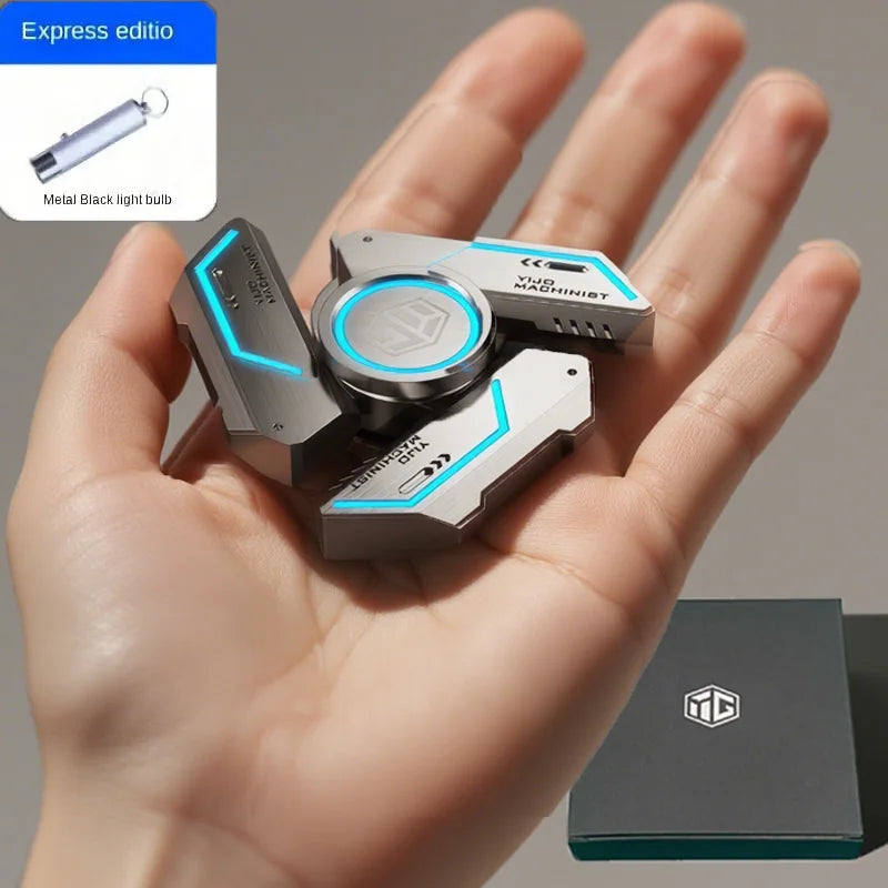 Metal Fidget Spinner Glow in the Dark Quiet Bearings, Stress Relief Toy for Kids & Adults, Cool Gift for Anxiety Relief