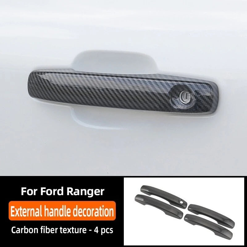Fit for Ford Ranger 2024 2025 Interior Protection Sticker Carbon Fiber Grain Gear Shift Panel Cover Trim