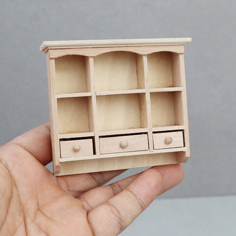 1:12 Dollhouse Miniature Bookcase Showcase Storage Cabinet Locker Display Cabinet Home Furniture Model Toy DollHouse Accessory
