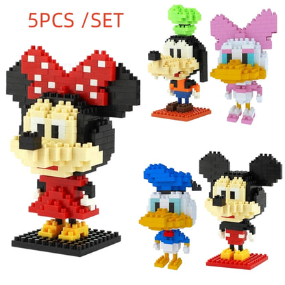 Cartoon Anime Hello Kitty Panda Refrigerator Magnet Blocks Kuromi My Melody Cinnamoroll Building Blocks Toy Kids Birthday Gift