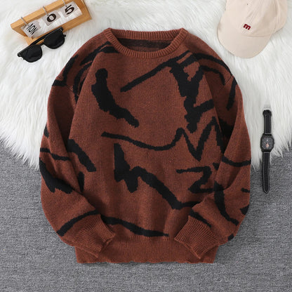 Unisex Sweaters, Casual and Comfortable with Dropped Shoulders, Autumn and Winter Knitwear, Soft Regular-Fit Long-Sleeved Crew Neck Pullovers, Suitable for Everyday Wear, Unisex Tops for Going Out, Men's Knit Pullovers