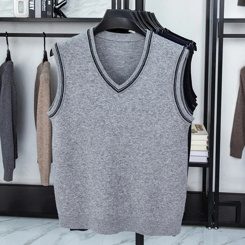 2026 Men's Casual Sweater Vest Warm Comfortable Autumn Winter Fashion Outerwear