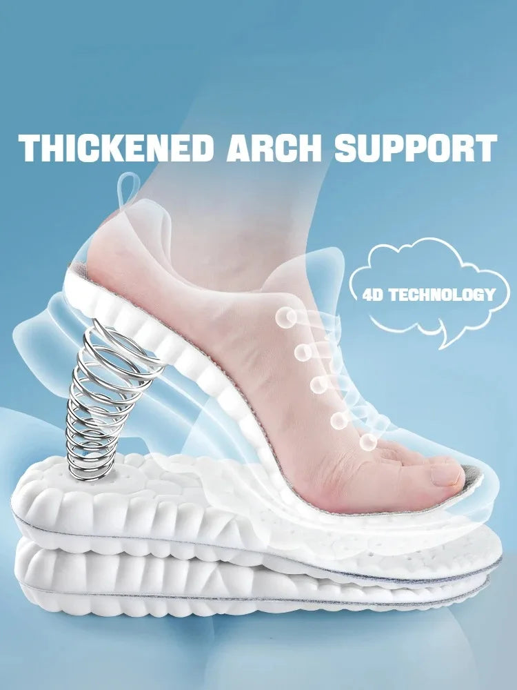 4D Cloud Cushion Insoles for Sneakers Arch Support Breathable Inserts Soft Comfort Pads for Plantar Fasciitis & All-Day Standing