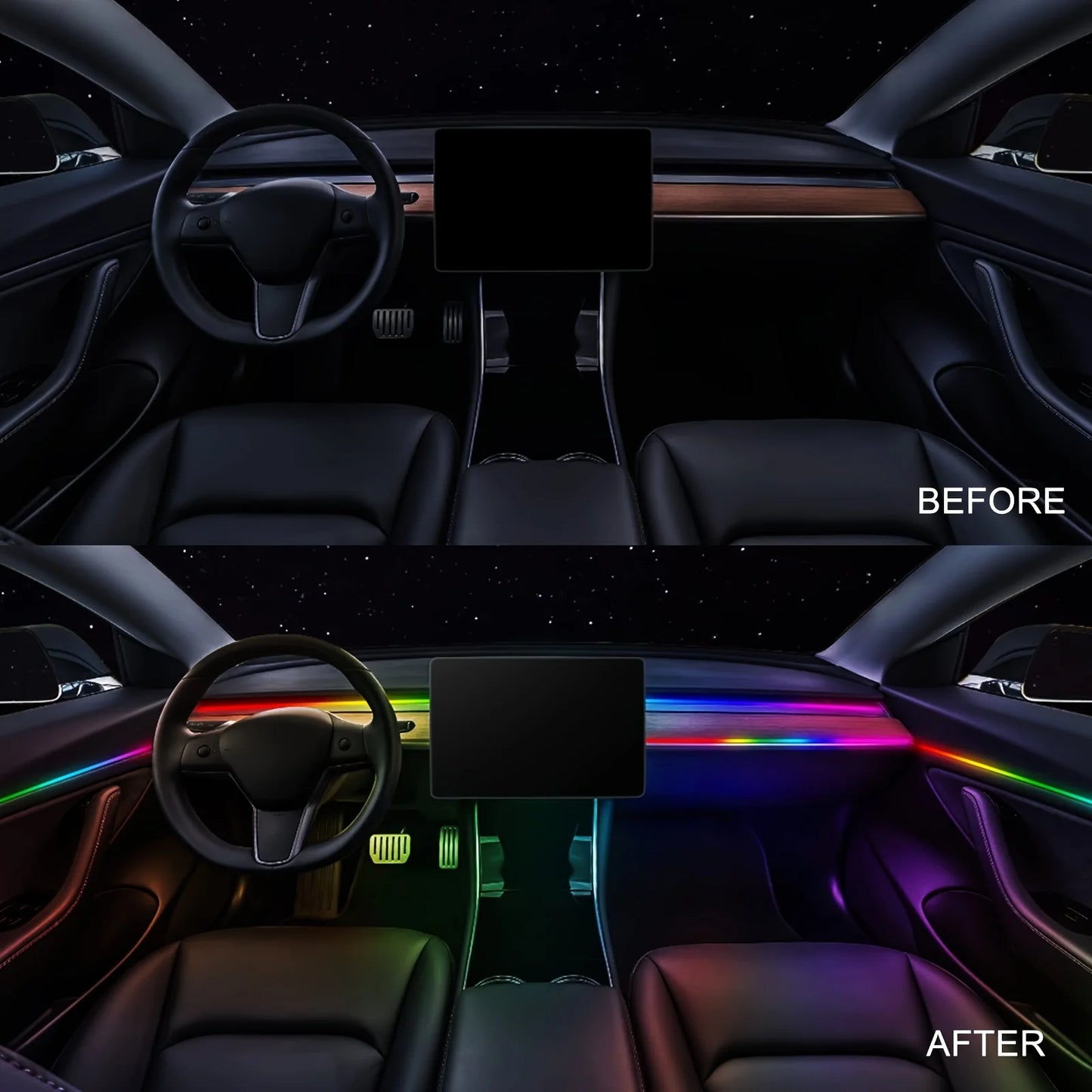 For BMW Only Neon Car Ambient Lights Full 213 Colors Streamer RGB LED Interior Hidden Ergonomic Strip For F10 F20 F30 G20 G30