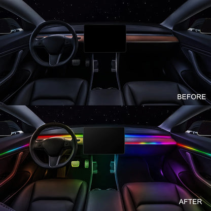 For BMW Only Neon Car Ambient Lights Full 213 Colors Streamer RGB LED Interior Hidden Ergonomic Strip For F10 F20 F30 G20 G30