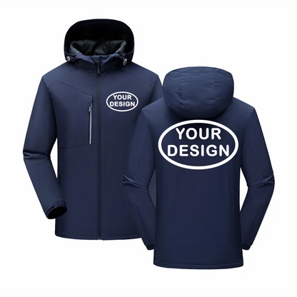 Customized LOGO Winter Jacket Waterproof Warm Thick Windbreaker Brand Design Printed Embroidery Outdoor Windproof Coat