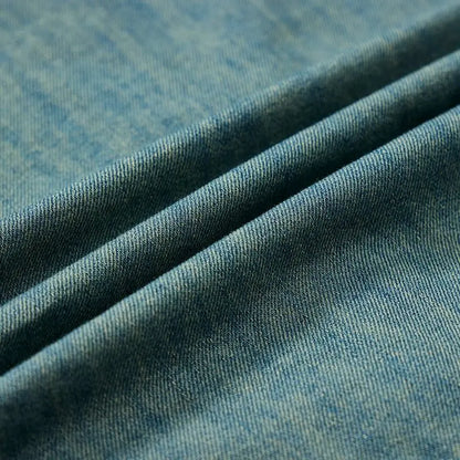 Men Summer Denim Thin Shirt Short Sleeve Soft Cotton Pockets Slim Slight Elastic Jeans Cowboy Shirt Clothing 2025 Vintage Loose