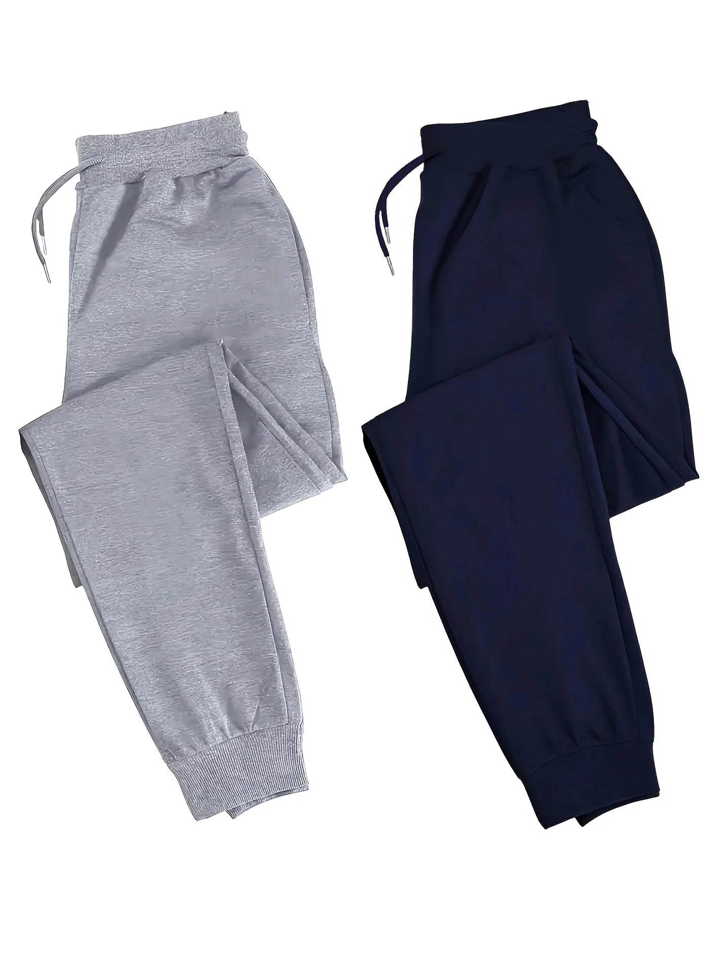 Men's two-piece casual sporty jogger pants, loose-fit sweatpants, wrinkle-resistant and shape-retaining, suitable for running,