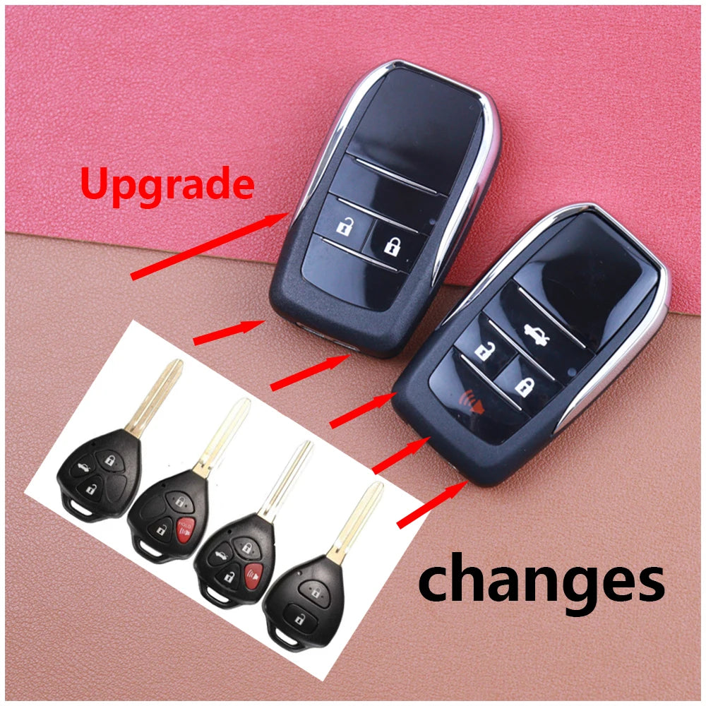 Upgrade Changes Car Key Shell for Toyota RAV4 Wish Camry Hiac Corolla Hilux Fortuner Yaris 2014 Car Key Fob Shell Case Housing
