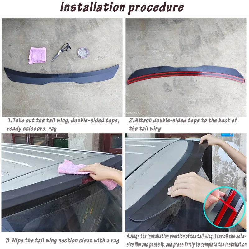 99Cm Car Universal Rear Roof Spoiler For BMW Accessories 1 Series F20 F21 LCI M135i M140i 15+ Gloss Black ABS
