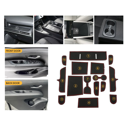 LFOTPP Door Groove Mat for Hyundai Tucson NX4 2025 2026 Car Anti-slip Rubber Gate Slot Pad Car Hyundai Tucson 2025 Accessories