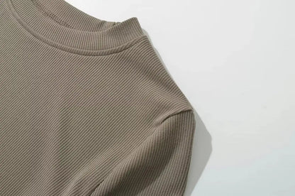Summer Short Sleeve O-neck Knitted Bodysuits Women Stretchable Slim Basic Solid Color Tops