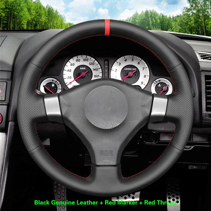 Black Faux Leather Car Steering Wheel Cover For Nissan 200SX S15 Silvia Skyline R34 GTR GT-R 1998 1999 2000 2001 2002