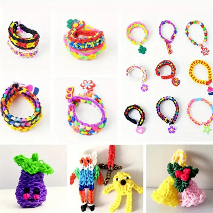 2000pcs-7260pcs Rubber Band Bracelet Kit, Loom Bracelet Making Kit Rubber Bands Refill DIY Bracelet GirlBirthday Gift Toys