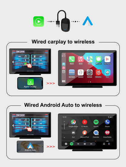 IHeylinkit New 2 In 1 Mini Wireless Carplay Android auto Wireless Adapter Smart connectivity for most vehicle models
