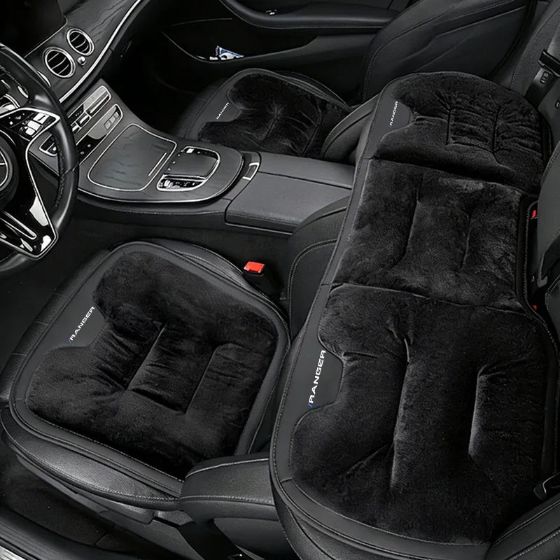 Car Seat Cushion For Ford Ranger T9 T7 T1 Raptor Warm Flannel Thick Plush Universal Rear Seat Backrest Protector Cover