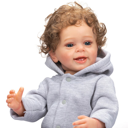 NPK 55CM Reborn Baby Boy Doll Full Body Soft Silicone Real Touch Yannik Children's Bath Toy Waterproof Ideal Gift