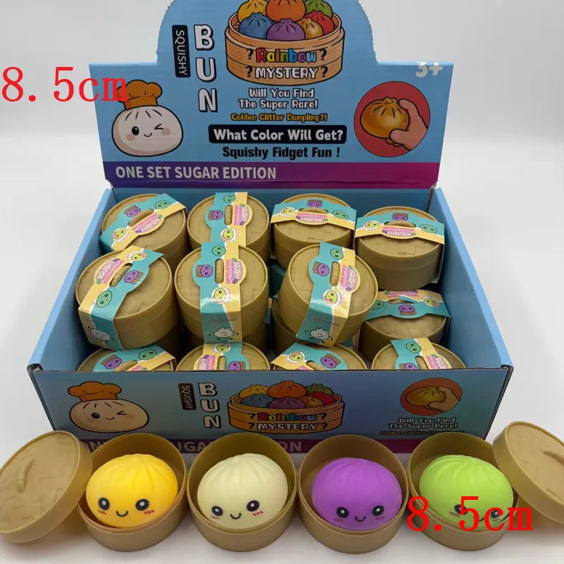 5.5/8.5cm Stress 1-12Pcs Dumpling Squash Toy Dampaline Squishy with Box Dumplings Sensory Squeeze Toy for  Relief Gift Birthday