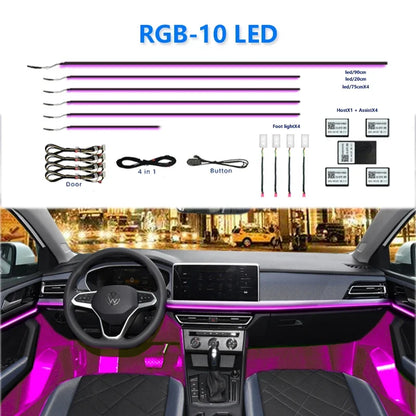 For BMW Only Neon Car Ambient Lights Full 213 Colors Streamer RGB LED Interior Hidden Ergonomic Strip For F10 F20 F30 G20 G30