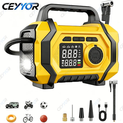 CEYYOR Emergency Power Supply for Car Jump Starter Portable Air Compressor Vacuum Cleaner High Capacity 20000mAh for Auto,Truck