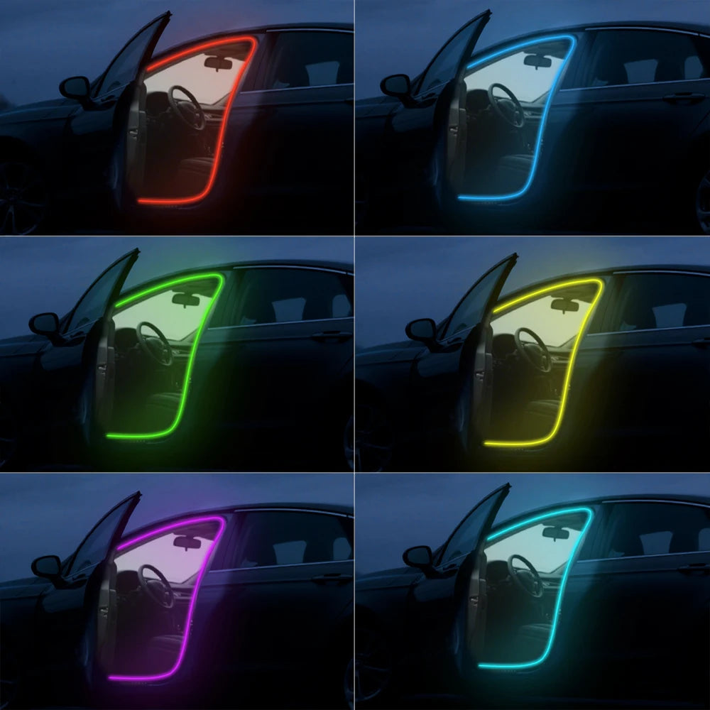 4in1 Symphony Automotive Door Frame color-changing RGB LED Interior Ambience light USB APP Remote Control Easy to Install