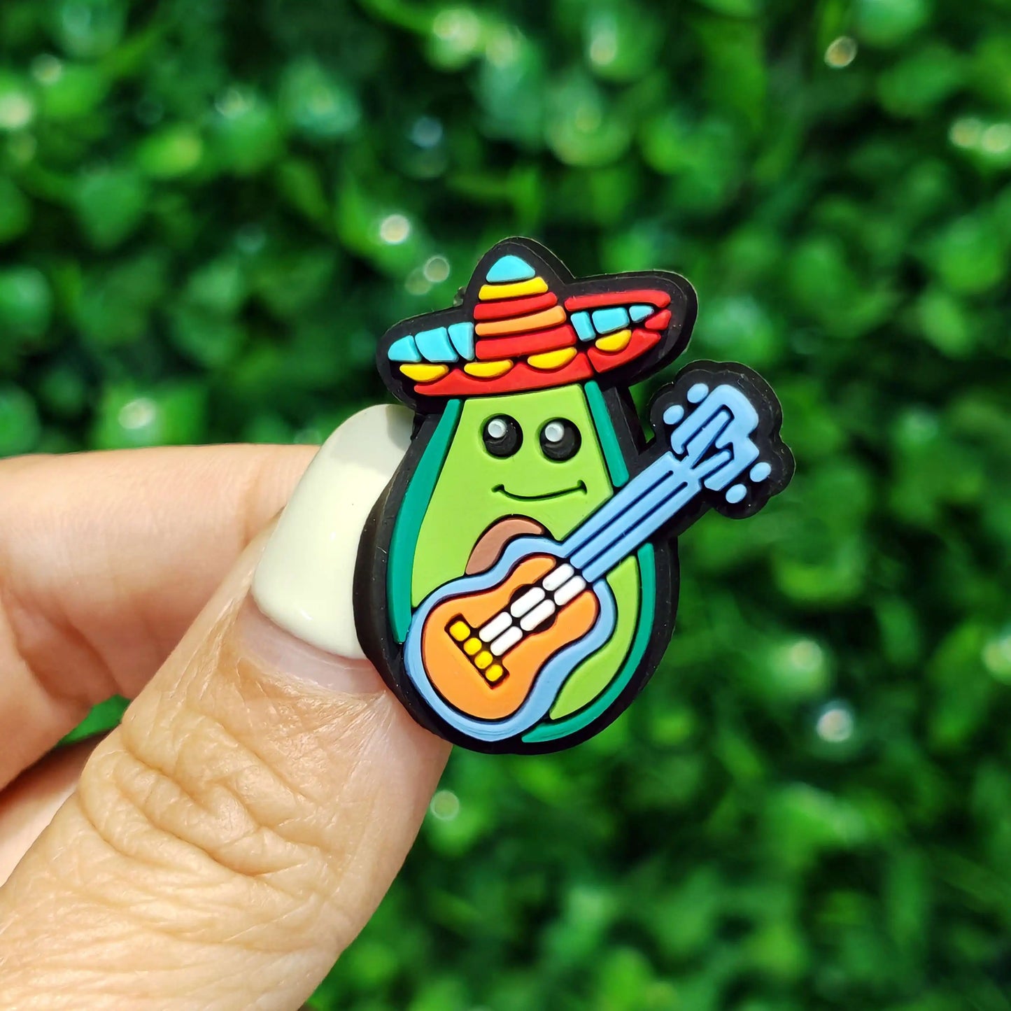 New 1-100pcs Cartoon Fruit Avocado Mom Love Guitar PVC Shoe Charms Accessories Hole Slippers Decorations Kids Birthday Present