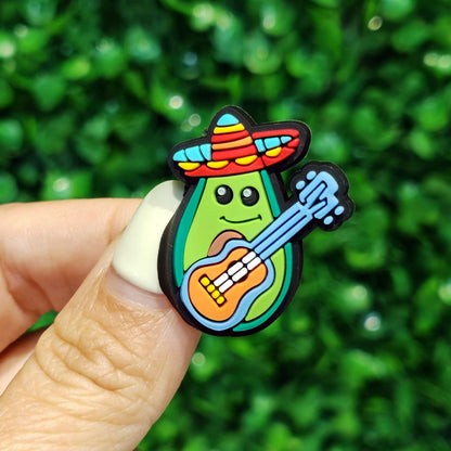 New 1-100pcs Cartoon Fruit Avocado Mom Love Guitar PVC Shoe Charms Accessories Hole Slippers Decorations Kids Birthday Present