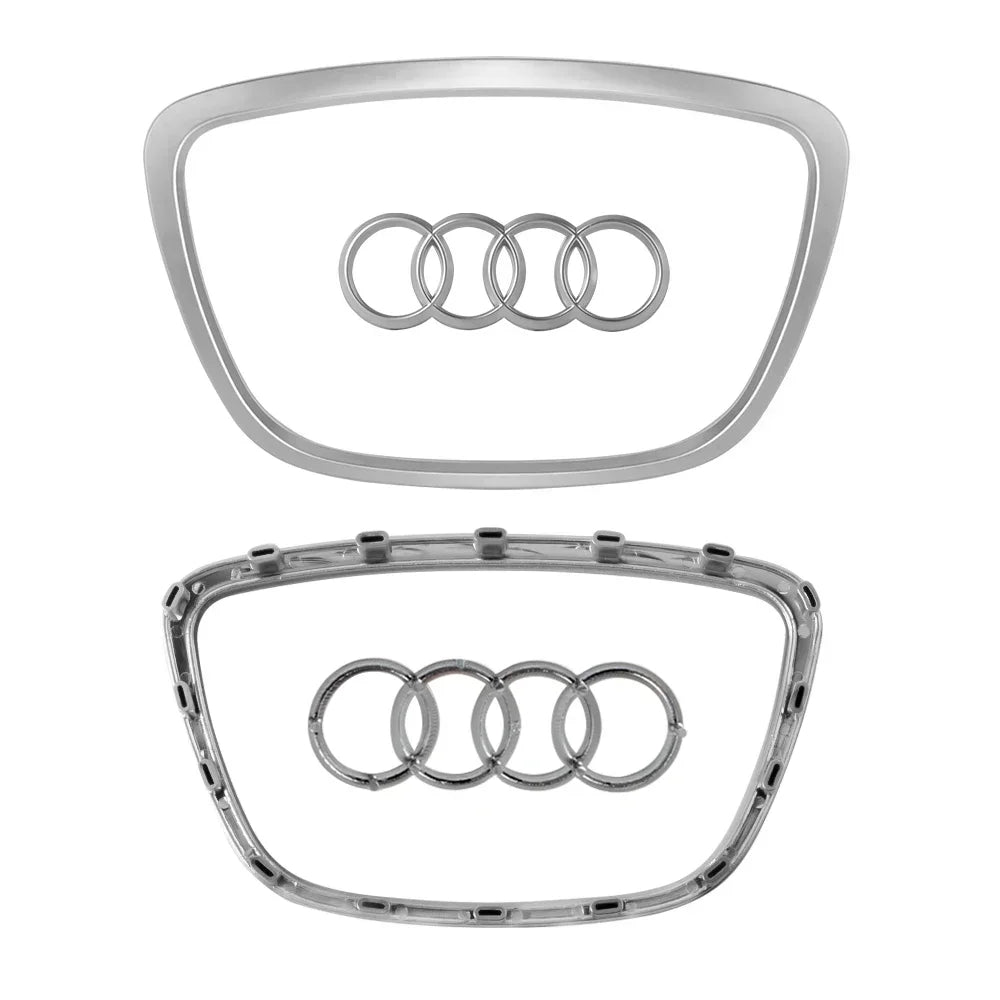 Automobile Steering Wheel Logo Bright Frame Strip Electroplated Car Logo Sticker For Audi A3 A4 B8 8P B9 8V A5 A6 C7 A7 Q3 Q5 Q7