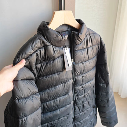 Lightweight Warm Cotton Jacket Stand Collar Men's Casual Outerwear Autumn Winter Fashion Urban Style Standard Fit Business Scene