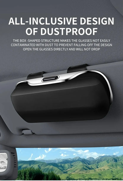 Multifunction Car Glasses Box Portable Car Sunglasses Holder Car Driving Glasses Holder Eyeglass Case Sun Visor For Model Y BMW