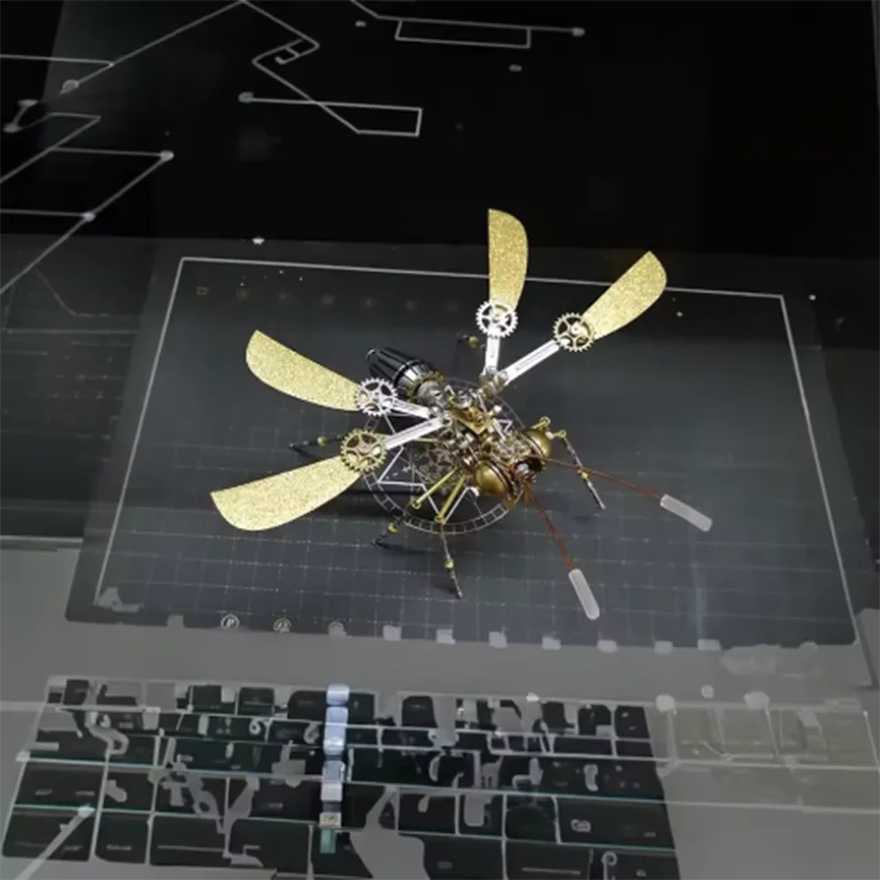 3D Cyberpunk Machinery DIY Metal Assembled Model Bee Series Insect Craft Puzzle Kit Ornament Kid Three-dimensional Creative Gift