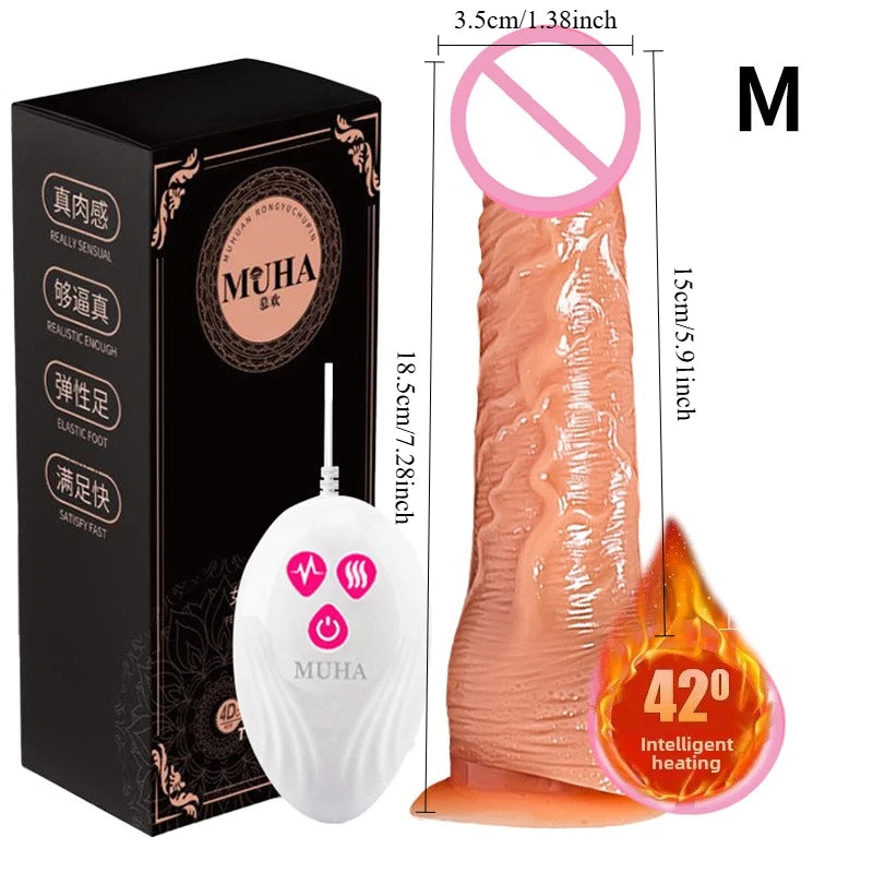 Female Realistic Dildo Vibrator Soft Silicone Heating Big Dick Vagina Anal Massager G-spot Masturbation Sex Toys For Women 18+