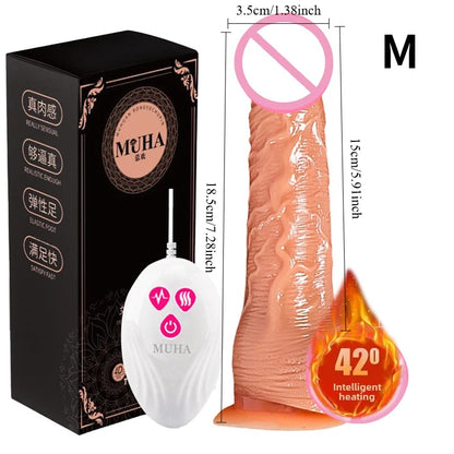 Female Realistic Dildo Vibrator Soft Silicone Heating Big Dick Vagina Anal Massager G-spot Masturbation Sex Toys For Women 18+