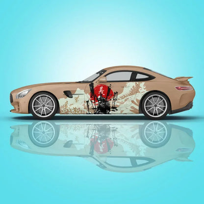 Samurai Car Wrap, Japanese Vehicle Livery, Cast Vinyl Wrap, Universal Size Samurai Anime Car Sticker Car Decoration