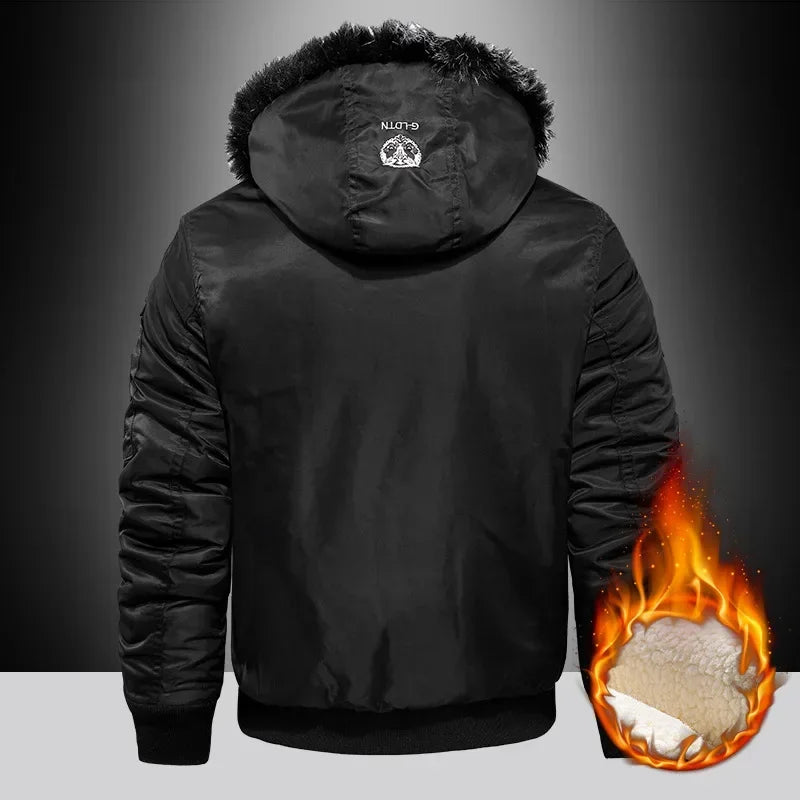 Thick Down Parka Coat Oversize Plus Velvet Thick 2024 Brand Keep Warm Winter Men's Black Blue Red  Padded Jacket Coat Men