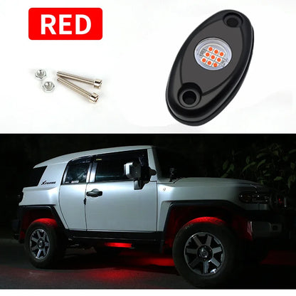 1/2/4pcs Auto chassis lights LED Rock Lamp Contour Decorative Light bottom Atmosphere light for cross-country SUV ATV Dune Buggy