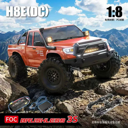 Hyper Go H8E 1 8 Brushless Electric 4Wd Rc Climbing Off Road Truck Differential Lock High Low Speed Pc Body Upgraded Nylon Axle