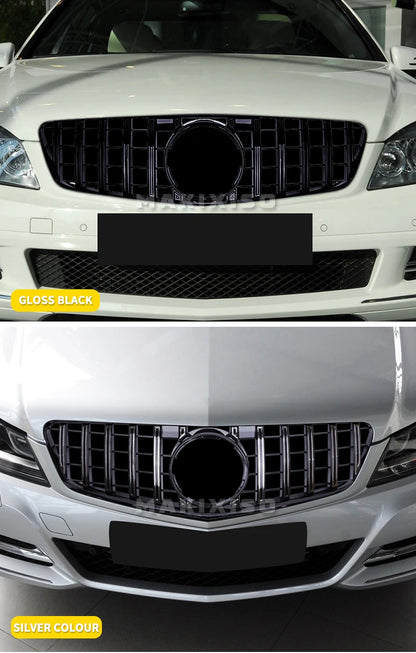 1 Piece Racing Grills Front Bumper Grille Hood Grill For Mercedes Benz C W204 07-14 Silver Style Bumper Grille Car Parts