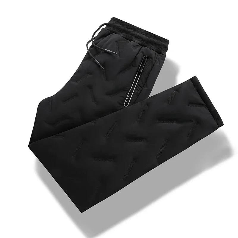 2024 New Winter Down Cotton Pants Men's Plush Thick Wool Warm Sports Pants Casual Waterproof Windproof Cold-proof Cotton Pants