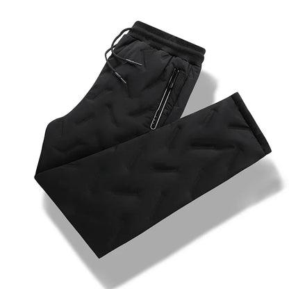 2024 New Winter Down Cotton Pants Men's Plush Thick Wool Warm Sports Pants Casual Waterproof Windproof Cold-proof Cotton Pants