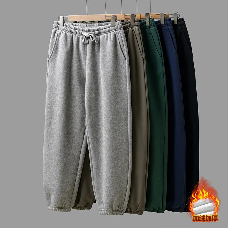 DUKEEN 500G Heavyweight Men's Fleece Jogger Sweatpants Autumn and Winter Basic Soild Color Thick Sport Long Pants Men's Clothing