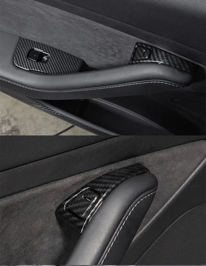 Window Lifter Switch Buttons Cover for Tesla Model Y/3/3+ Highland Trim Frame Button Stickers 2017-2024 Car Interior Accessories
